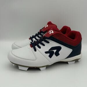 Ringor Women’s Spirit VI Softball Molded Cleats Size 8 Red/White/Blue/Gold